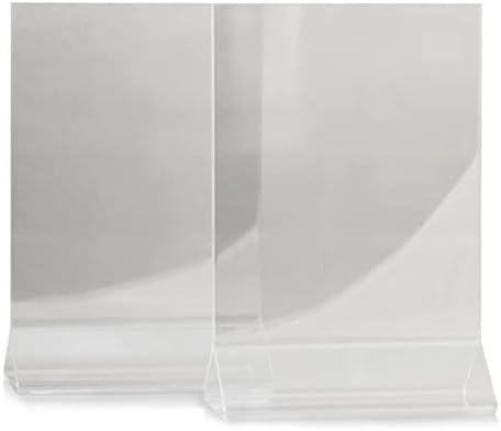 4” x 6” Acrylic Menu Sign Photo Table Holders Clear- Upright Table Desk Displays Double Sided Table Menu Stands Picture Frames for Wedding Table Numbers Restaurant Signs