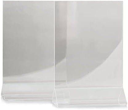 4” x 6” Acrylic Menu Sign Photo Table Holders Clear- Upright Table Desk Displays Double Sided Table Menu Stands Picture Frames for Wedding Table Numbers Restaurant Signs