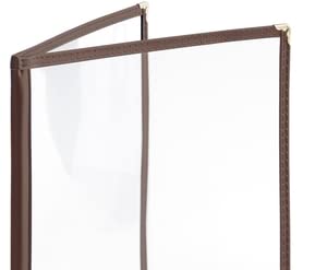 8-1/2” x 11” Double Fold Restaurant Menu Covers 2 Page 4 View Set of 10- Crystal Clear Menu Covers Fits A4 Size Paper Menu Sleeve Folder Menu Book Holders for Bar Cafe Restaurant