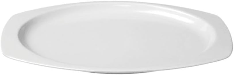 Rectangular Platter White Color Melamine Set of 12- Reusable Plates Kitchen Plates Dinnerware Serving Platter Dishes Dishwasher Safe Break-Resistant for Home Kitchen