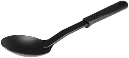 11-1/2” Solid Spoon High-Heat Nylon & Polypropylene Handle Black Color- Kitchen Cooking Spoons Serving Spoons Heat Resistant up to 410°F Kitchen Spoons for Mixing Serving Stirring