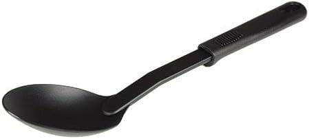 11-1/2” Solid Spoon High-Heat Nylon & Polypropylene Handle Black Color- Kitchen Cooking Spoons Serving Spoons Heat Resistant up to 410°F Kitchen Spoons for Mixing Serving Stirring