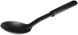 11-1/2” Solid Spoon High-Heat Nylon & Polypropylene Handle Black Color- Kitchen Cooking Spoons Serving Spoons Heat Resistant up to 410°F Kitchen Spoons for Mixing Serving Stirring
