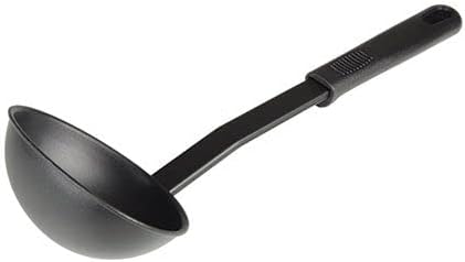 11 5/8” Soup Ladle High-Heat Nylon & Polypropylene Handle Black Color- Heat Resistant up to 410°F Soup Spoon Soup Ladle Serving Spoon Cooking Spoon for Kitchen Cooking Soup Sauce
