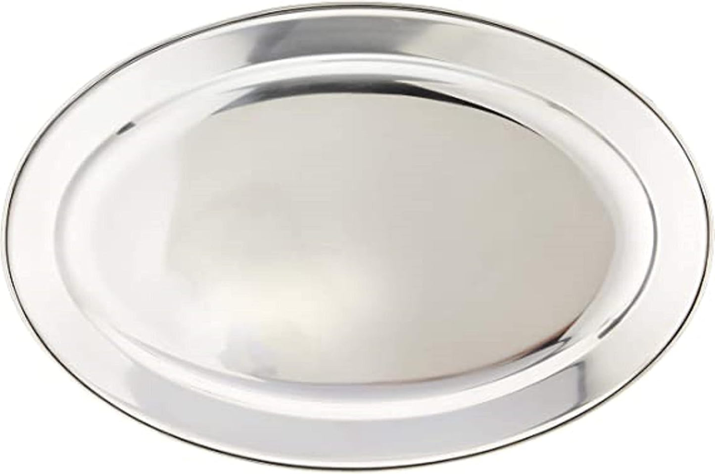 Set of 2 Stainless Steel Oval Platter - Serving Platters for Appetizer Snack Fruit Cup Cake Server Tray Display Serving Dishes for Entertaining
