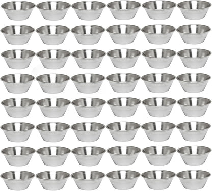 Stainless Steel Condiment Sauce Cups - Individual Round Condiments Cups Ramekins Dipping Sauce Cup Portion Dipping Sauce Kitchen Cups