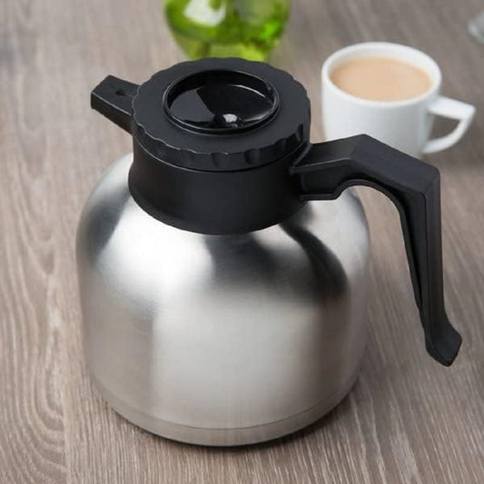 1.9 Liter/64 oz Coffee Server with Bru-Thru Lid Stainless Steel Body - Coffee Carafes for Keeping Hot Liquids Hot Water Urn Coffee Carafe Insulated Stainless Steel For Hot Drinks