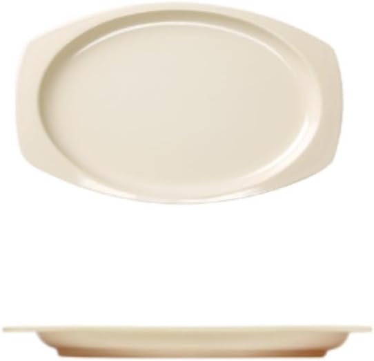 Rectangular Platter White Color Melamine Set of 12- Reusable Plates Kitchen Plates Dinnerware Serving Platter Dishes Dishwasher Safe Break-Resistant for Home Kitchen