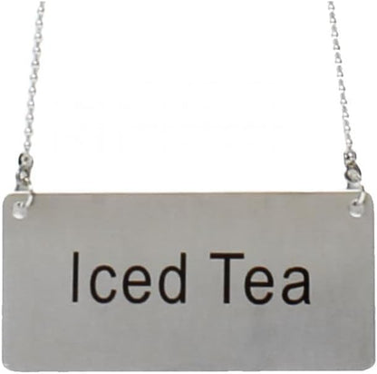 3-1/2" x 1-2/3" Chain Sign Stainless Steel with 13-1/8" Chain Length- Beverage Sign Drinks Labels for Coffee Urns Beverage Dispensers Carafes for Party Restaurant Banquet