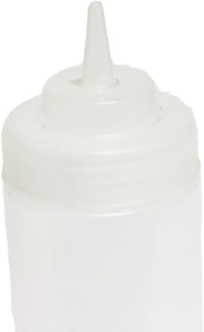 Set of 6 Squeeze Condiment Wide Mouth Dispensing Bottles - Plastic Squeeze Bottle for Sauces Spreads Ketchup Mustard Mayo Hot sauces and Olive oil