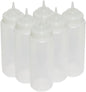 Set of 6 Squeeze Condiment Wide Mouth Dispensing Bottles - Plastic Squeeze Bottle for Sauces Spreads Ketchup Mustard Mayo Hot sauces and Olive oil