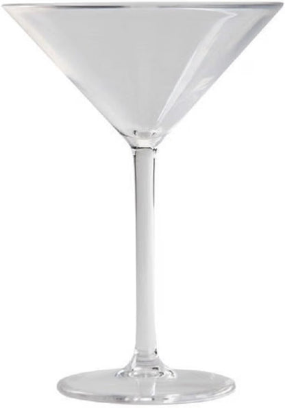 8 oz Martini Glass Polycarbonate Clear Color- Stemware Beverage Plastic Drinking for Bar Martini Cosmopolitan Manhattan Gimlet Pisco Sour Reusable Party Cup Drinkware