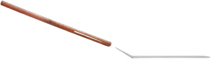 8" x 3" Stainless Steel Solid Turner with 21" Long Wooden Handle - Scraper Spatula Hamburger Pancake Flipper Great for BBQ Grill and Flat Top Griddle Commercial Grade