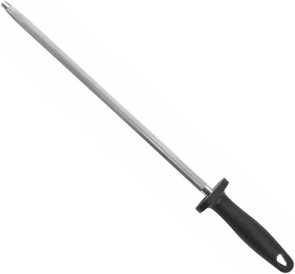 Diamond Steel Sharpener with Black Handle- Knife Sharpener Rod Sharpening Rod Kitchen Knives Sharpener for Home Kitchen Restaurant Hunting
