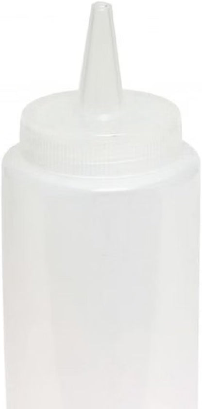Set of 12 Squeeze Condiment Dispensing Bottles 8 oz - Plastic Squeeze Bottle For Sauces Spreads Ketchup Mustard Mayo Hot sauces and Olive oil
