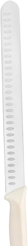 12" Blade Slicer German Steel with White Polypropylene Handle- Razor Sharp Multipurpose Carving Knife Kitchen Chef Knife for Bread Meat Vegetable Poultry Cutting