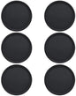 Round Non-Slip Serving Trays Black Restaurant Serving Tray Rubber Lined Serving Tray Serving Coffee Appetizer Breakfast Perfect for Kitchen Café Hotel and Restaurants