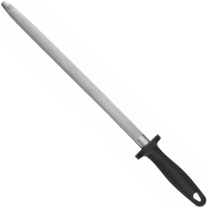 Diamond Steel Sharpener with Black Handle- Knife Sharpener Rod Sharpening Rod Kitchen Knives Sharpener for Home Kitchen Restaurant Hunting