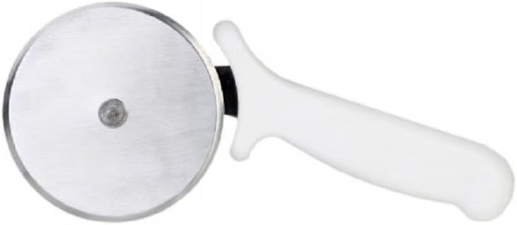 Stainless Steel Blade Pizza Cutter with White Plastic Handle- Pizza Cutter Wheel Stainless Steel Sharp Blade For Cutting Through Slice Thick or Thin Pizzas Pie Crust and Pastries
