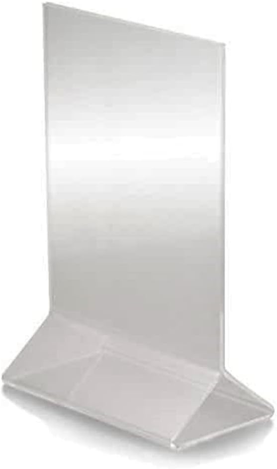 4” x 6” Acrylic Menu Sign Photo Table Holders Clear- Upright Table Desk Displays Double Sided Table Menu Stands Picture Frames for Wedding Table Numbers Restaurant Signs