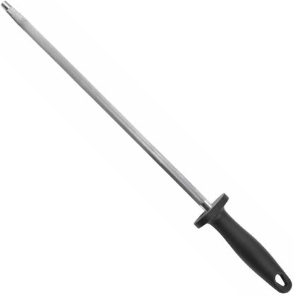 Diamond Steel Sharpener with Black Handle- Knife Sharpener Rod Sharpening Rod Kitchen Knives Sharpener for Home Kitchen Restaurant Hunting