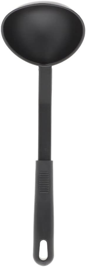 11 5/8” Soup Ladle High-Heat Nylon & Polypropylene Handle Black Color- Heat Resistant up to 410°F Soup Spoon Soup Ladle Serving Spoon Cooking Spoon for Kitchen Cooking Soup Sauce