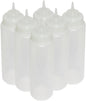 Set of 6 Squeeze Condiment Wide Mouth Dispensing Bottles - Plastic Squeeze Bottle for Sauces Spreads Ketchup Mustard Mayo Hot sauces and Olive oil