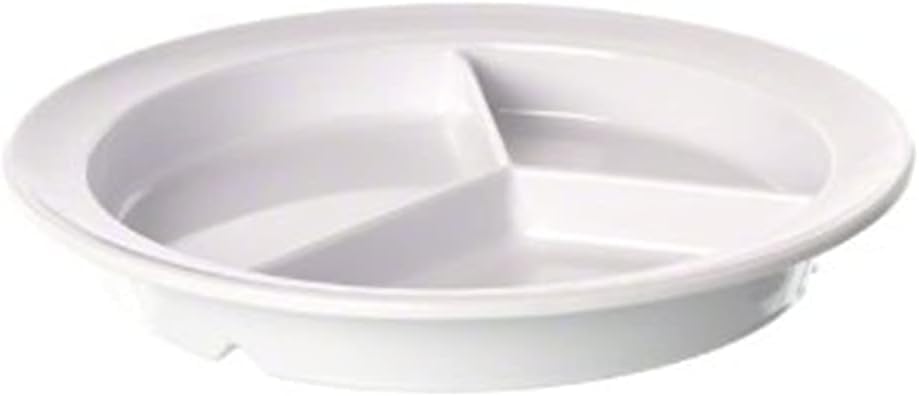 3 Compartment Deep Serving Plate Melamine Set of 12- Dishwasher Safe Break-Resistant Serving Platter Dinner Plates Portion Plates for Dinner Home Kitchen Restaurants
