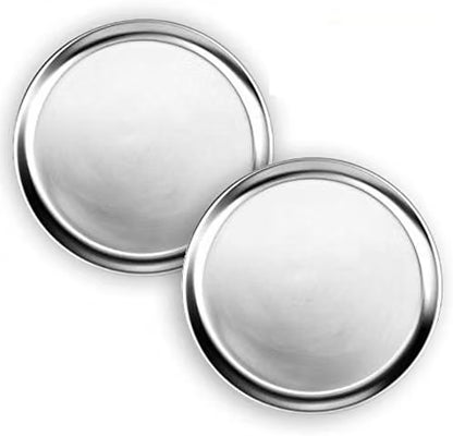 16” Pizza Tray Pan Wide Rim Aluminum Set of 2- Bakeware Round Pizza Pan Pizza Tray Baking Tray Round Baking Tray for Home Kitchen Pizzeria & Restaurants