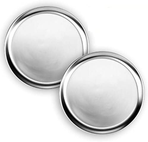 16” Pizza Tray Pan Wide Rim Aluminum Set of 2- Bakeware Round Pizza Pan Pizza Tray Baking Tray Round Baking Tray for Home Kitchen Pizzeria & Restaurants