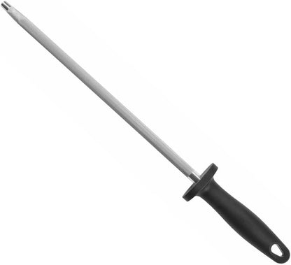 Diamond Steel Sharpener with Black Handle- Knife Sharpener Rod Sharpening Rod Kitchen Knives Sharpener for Home Kitchen Restaurant Hunting