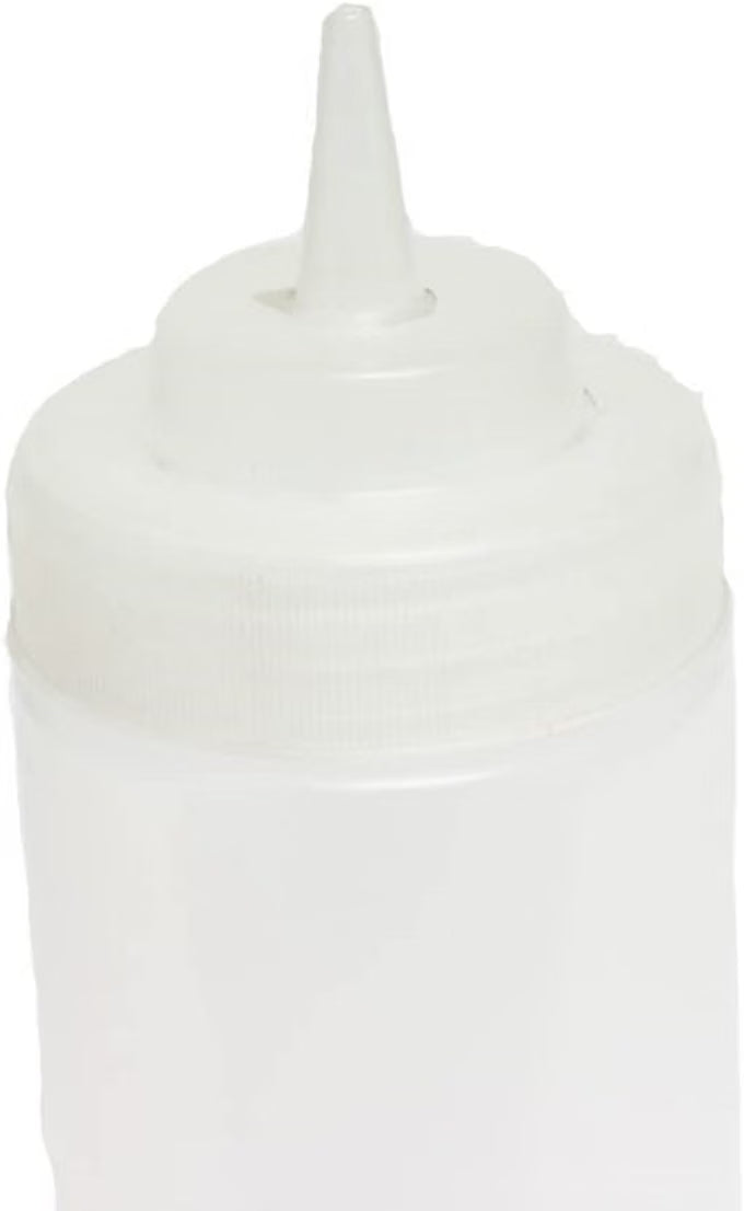 Set of 6 Squeeze Condiment Wide Mouth Dispensing Bottles - Plastic Squeeze Bottle for Sauces Spreads Ketchup Mustard Mayo Hot sauces and Olive oil
