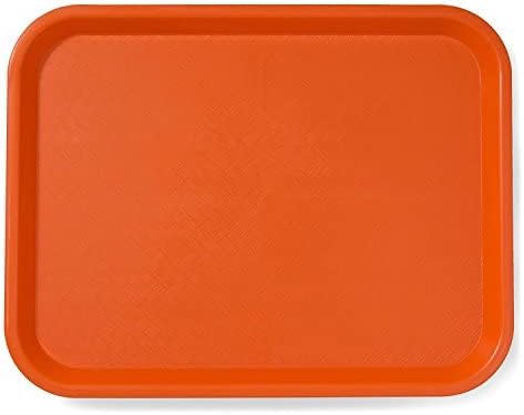Set of 6 Plastic Fast Food Trays 10-1/2" x 13-5/8" Assorted Colors-Café Standard Cafeteria Fast Food Tray Assorted Colors