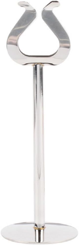 Stainless Steel Harp Style Table Sign Menu Holder with Heavy Base Set of 12- Table Number Holder Display Table Card Holders Stand for Centerpieces Wedding Reception Party Birthday