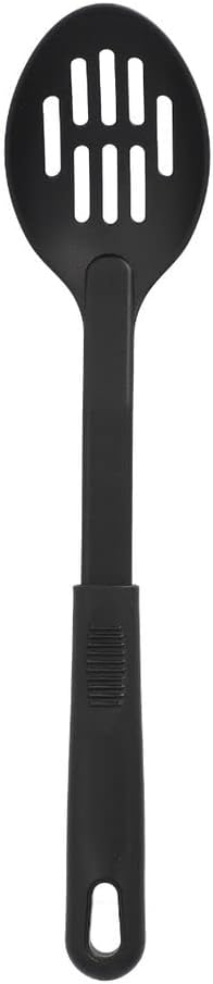 11-1/2” Slotted Spoon High-Heat Nylon & Polypropylene Handle Black Color- Kitchen Cooking Spoons Serving Spoons Heat Resistant up to 410°F Kitchen Spoons for Mixing Serving Stirring
