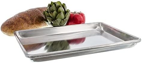 Quarter Size Aluminum Sheet Pan 9-1/2" x 13" Baking Sheets 18 Gauge Set of 2-Oven Safe Baking Pan Baking Tray Cookie Sheet Baking Sheet for Oven Perfect for Baking Roasting and More