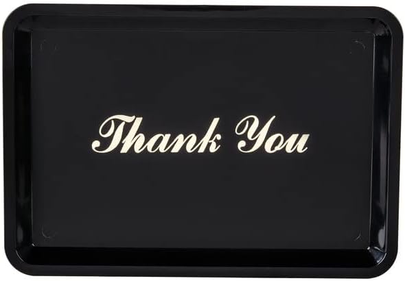 4 1/2" x 6 1/2" Plastic Tip Tray with Gold Thank You Imprint Color Set of 12 -Check Presenters for Restaurants Check Tip Trays Check Holders for Restaurants Bars Hotels