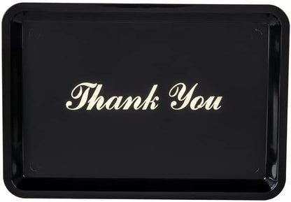 4 1/2" x 6 1/2" Plastic Tip Tray with Gold Thank You Imprint Color Set of 12 -Check Presenters for Restaurants Check Tip Trays Check Holders for Restaurants Bars Hotels