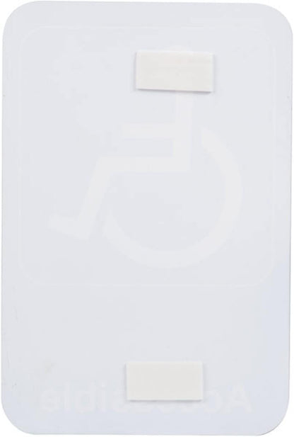 6" x 9" Wheelchair Accessible Restroom Sign with Easy Peel Self-Adhesive White on Blue Color Set of 2- Waterproof Self Adhesive Store Signs Indoor/Outdoor Warning Marker Home Business Use
