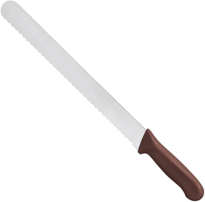 12" Blade Slicer Knife Wavy Edge German Steel with Polypropylene Handle- Razor Sharp Multipurpose Sharp Knife Kitchen Chef Knife for Bread Meat Vegetable Poultry Cutting