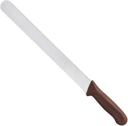 12" Blade Slicer Knife Wavy Edge German Steel with Polypropylene Handle- Razor Sharp Multipurpose Sharp Knife Kitchen Chef Knife for Bread Meat Vegetable Poultry Cutting