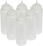 Set of 6 Squeeze Condiment Wide Mouth Dispensing Bottles - Plastic Squeeze Bottle for Sauces Spreads Ketchup Mustard Mayo Hot sauces and Olive oil