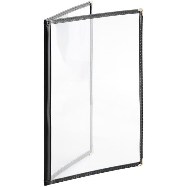 8-1/2” x 11” Double Fold Restaurant Menu Covers 2 Page 4 View Set of 10- Crystal Clear Menu Covers Fits A4 Size Paper Menu Sleeve Folder Menu Book Holders for Bar Cafe Restaurant