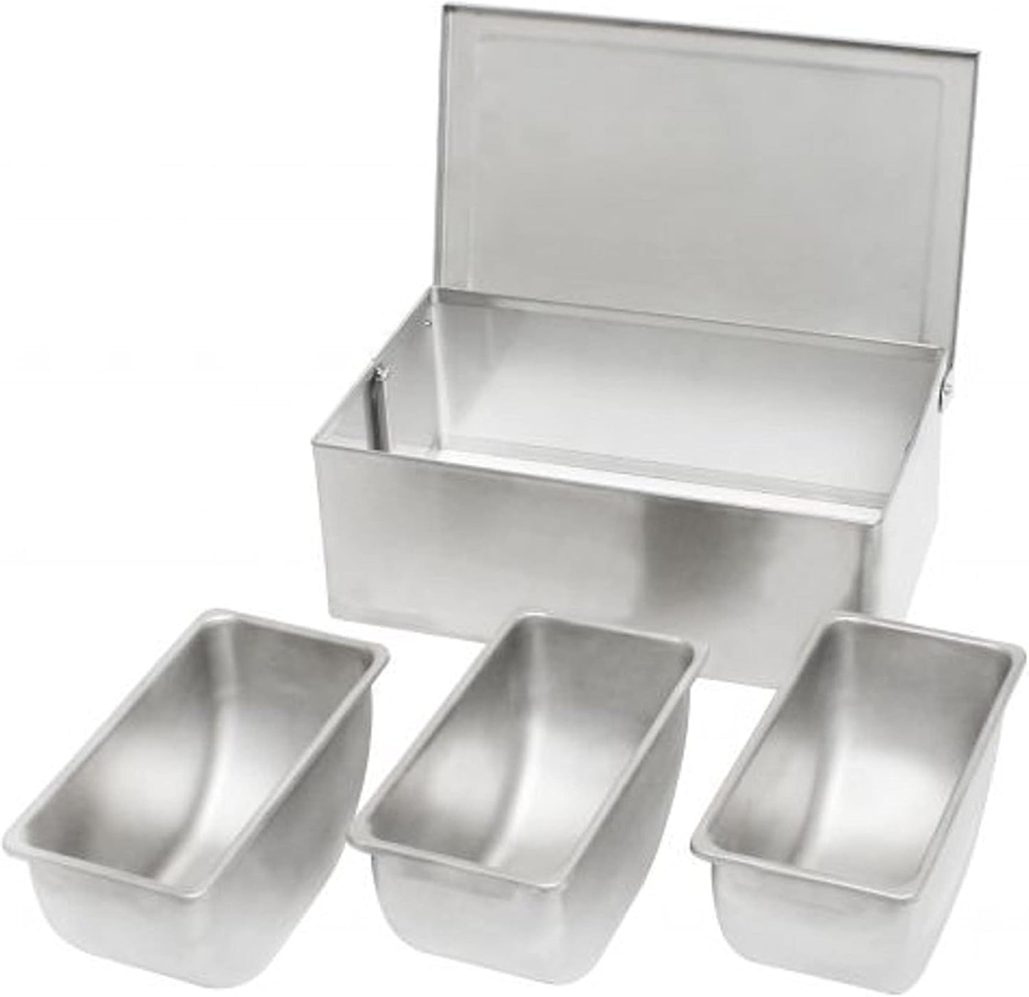 Stainless Steel Condiment Bar (Open Bottom) - Condiment Dispenser Serving Container Garnish Tray Bar Caddy Condiment Server Caddy Garnish Holder for Home Work Restaurant