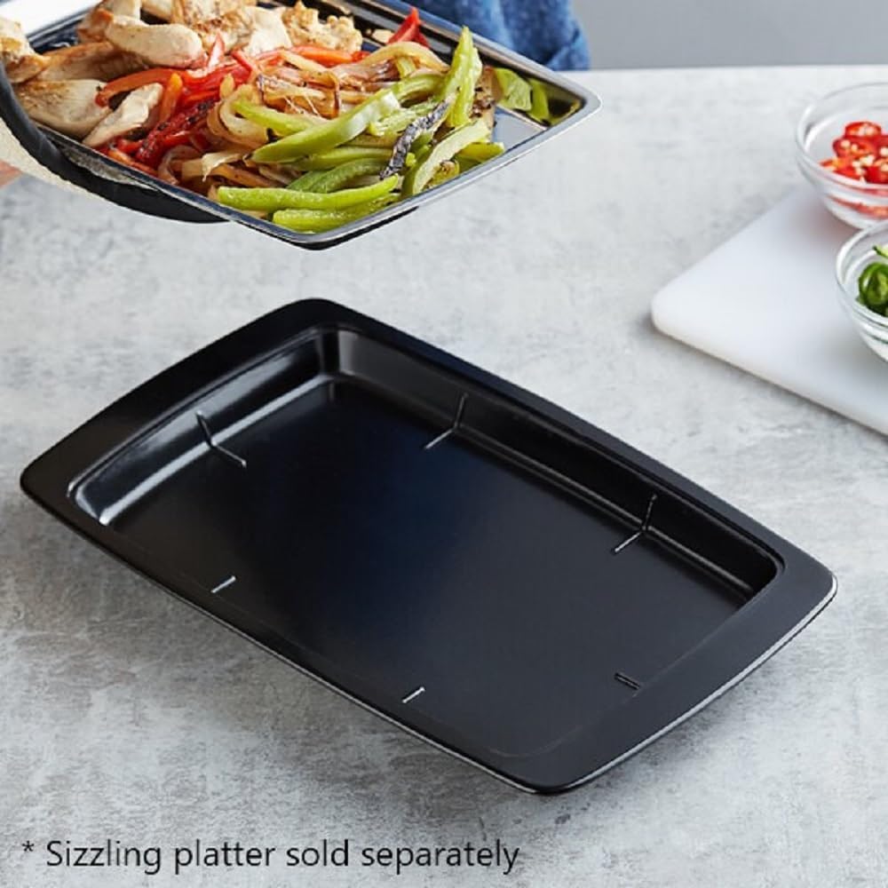 13" x 8" Rectangular Bakelite Underliner fits 11" x 7-1/5" Stainless Steel Sizzling Platter - Rectangular Sizzle Platter Underliner Base Restaurant Home Kitchen