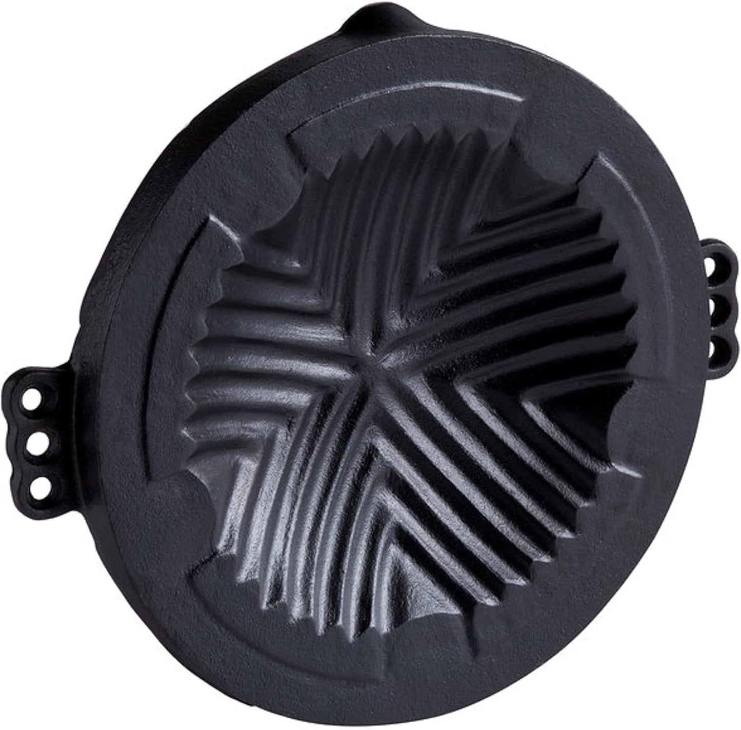 Round Cast Iron Stovetop Barbecue Plate Grill/Griddle - with Easy Grip Handles Griddle Pan for Stove Top Gas Range Grilling Pan Gets Better with Each Use