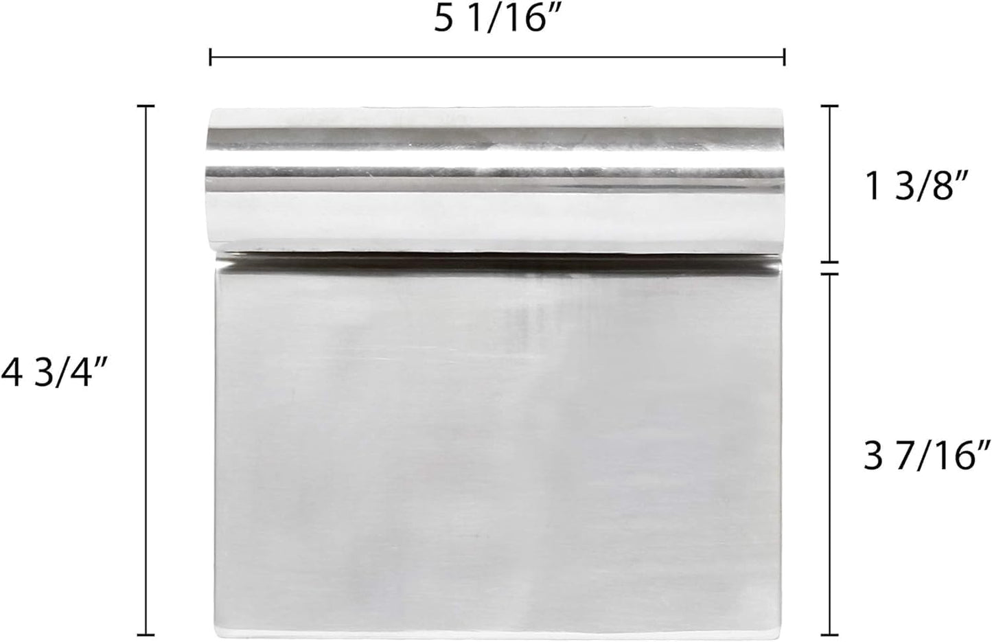 5-1/4" x 4-1/4" Stainless Steel Dough Scraper with Rolled Steel Handle - Multipurpose Food Scrappers Dough Cutter for Bread Dough Cake Fondant Icing Baking Cooking