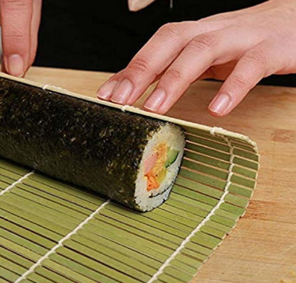 9-1/2” x 9-1/2” Bamboo Sushi Roller Set of 3 - Sushi Rolling Mat Sushi Roll Maker Kimbap Roller for Making Shaping & Molding Sushi Roll & Kimbap Home Kitchen Restaurant