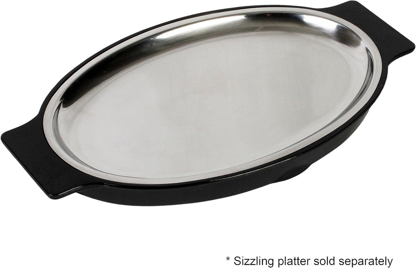 13-4/5" x 8-4/9" Oval Bakelite Underliner fits 11-5/8" x 8" Stainless Steel Sizzling Platter - Rectangular Sizzle Platter Underliner Base Restaurant Home Kitchen