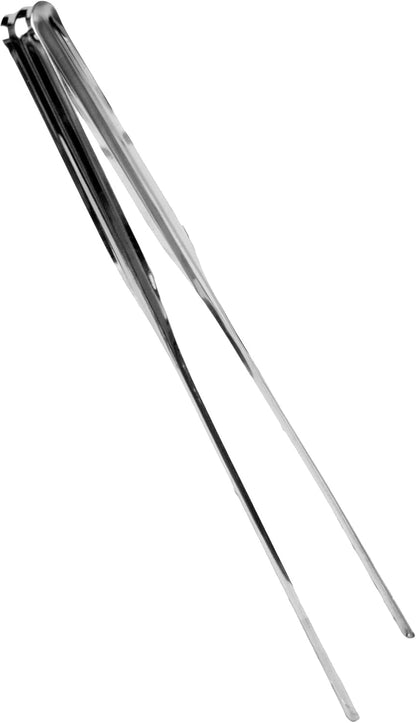 12” Stainless Steel Plum Tongs Set of 2 - Professional Kitchen Long Tweezers for Cooking Repairing Seafood and BBQ for Home and Restaurants